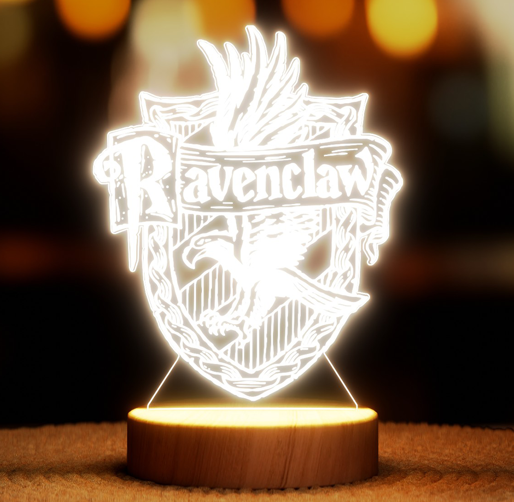 Нічник-світильник Lampic Рейвенклов USB дерево/акрил 15х22 см Жовтий (32377342)