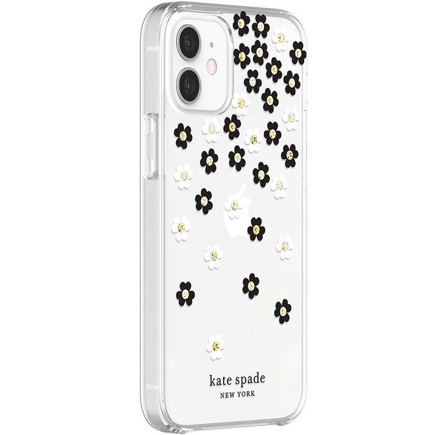 Чехол-накладка KSNY Protective Hardshell Case for iPhone 12 Mini, Scattered Flowers Black (KSIPH-151-SFLBW)