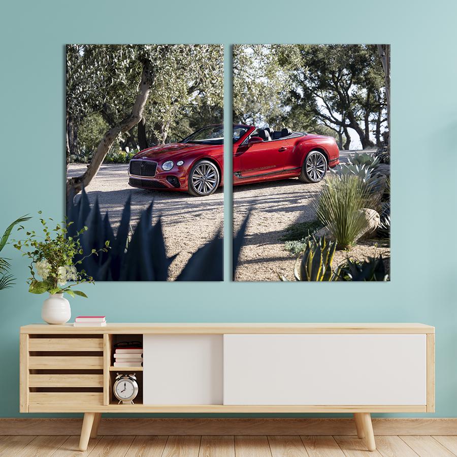 Картина на холсте Красный Bentley Continental GT 111x81 см (1283-2)