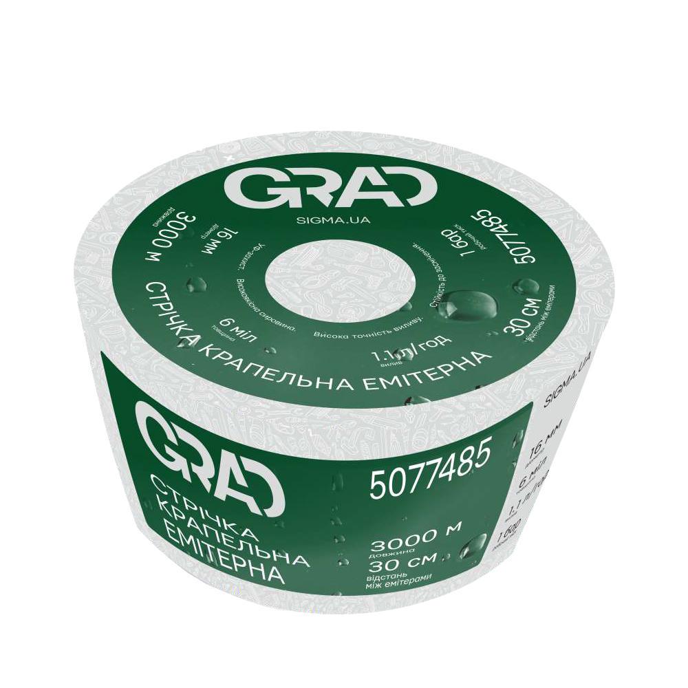 Капельная лента Grad с плоским эмиттером Ø 16x6 мм 30 см 1,38 л 3000 м (5077325)