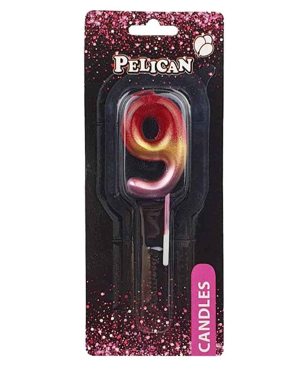 Свеча для торта Pelican 9 4,5 см Разноцветный (864569)