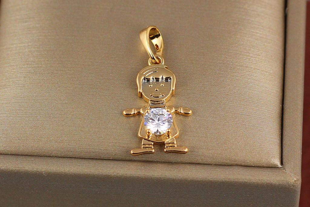 Кулон Xuping Jewelry Смайлик с камешком 2 см Золотистый