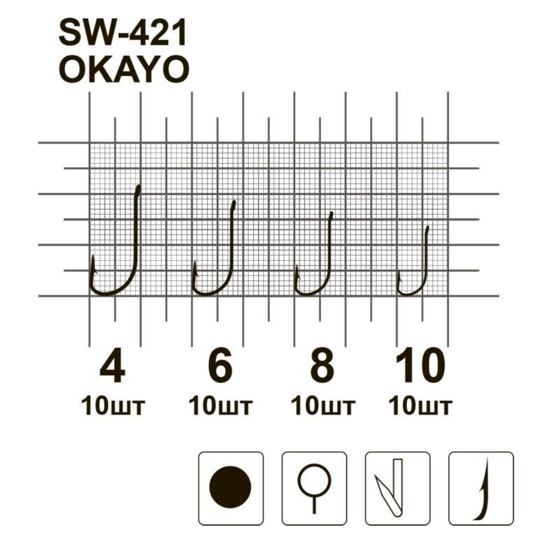 Крючки MiniMax Okayu SW-421 №4 10 шт. - фото 3