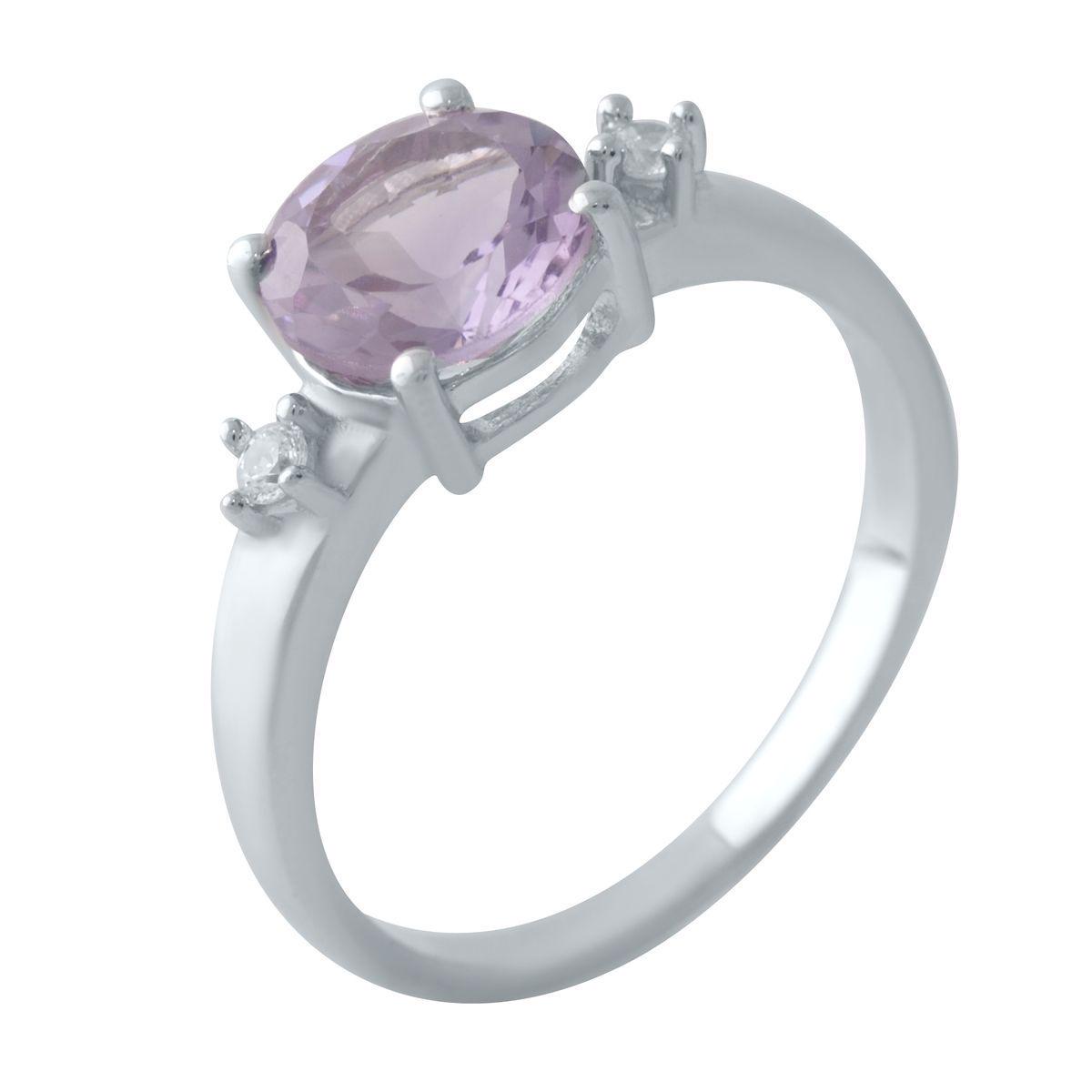 Кольцо серебряное Tiva с натуральным аметистом 1,657 ct 2,64 г р. 18 (2024323)