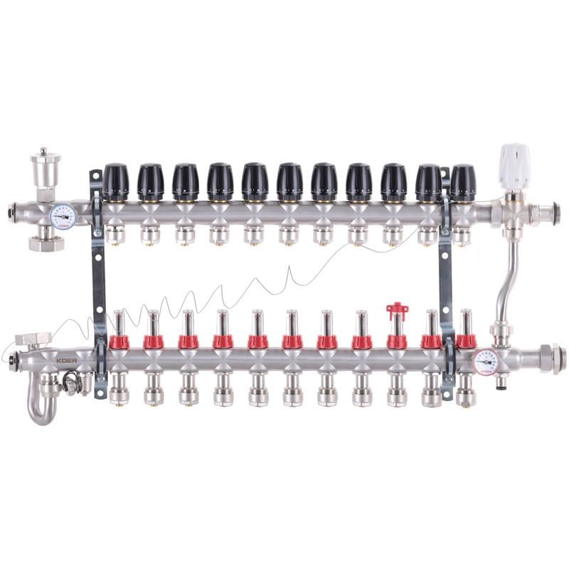 Коллектор KOER KR.S1013-11 1"х11 SUS304 c евроконусами 3/4-16 (KR2954)