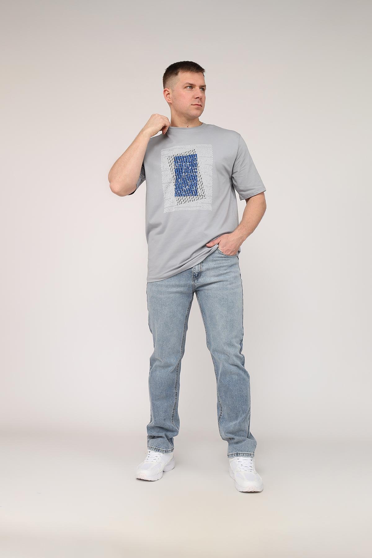 Футболка мужская ЦБ-00269894 с коротким рукавом р. 52 Серый (SKT001044563)