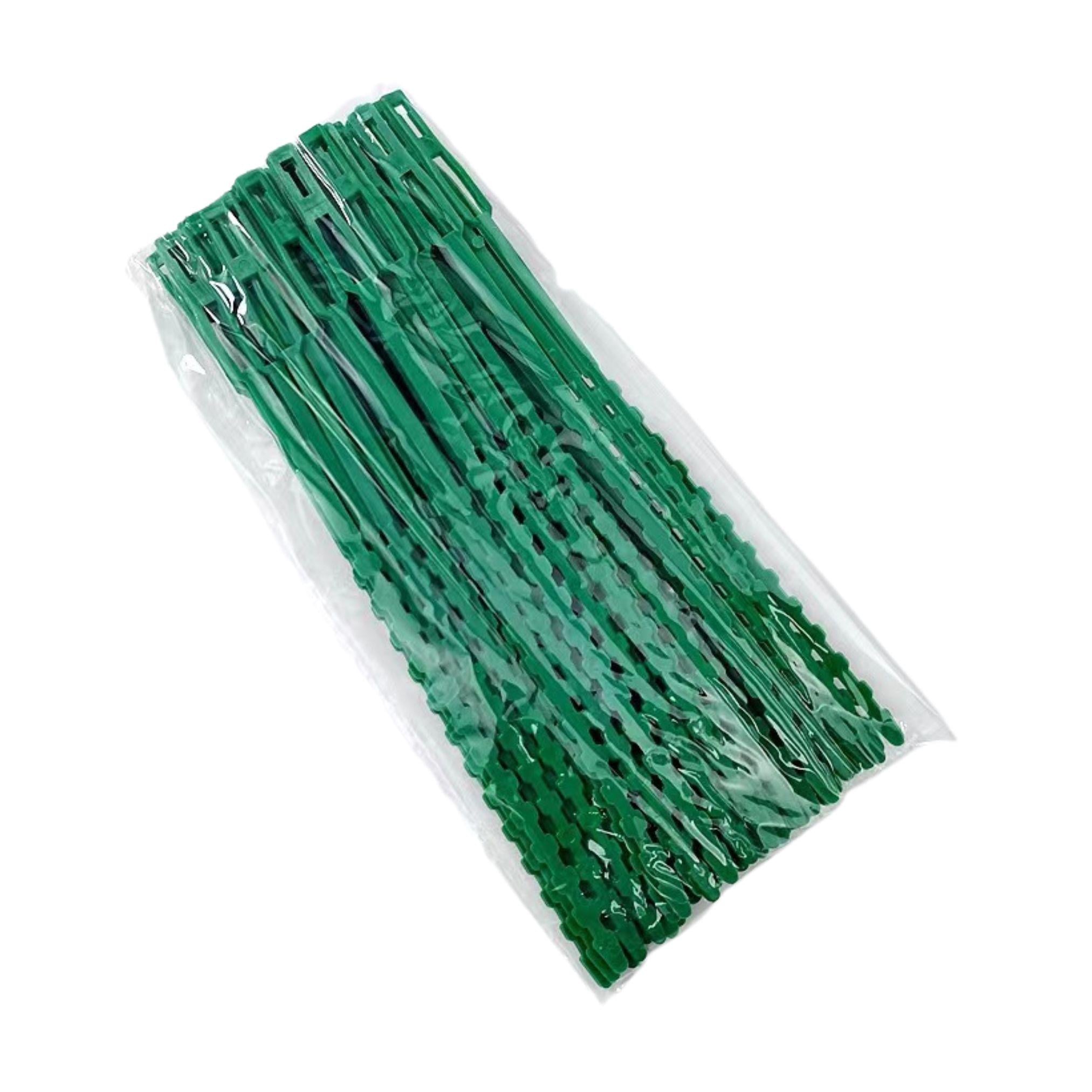 Стяжки для подвязывания растений в саду и огороде 50 шт. Зеленый (HOMROS-GRN-1282)
