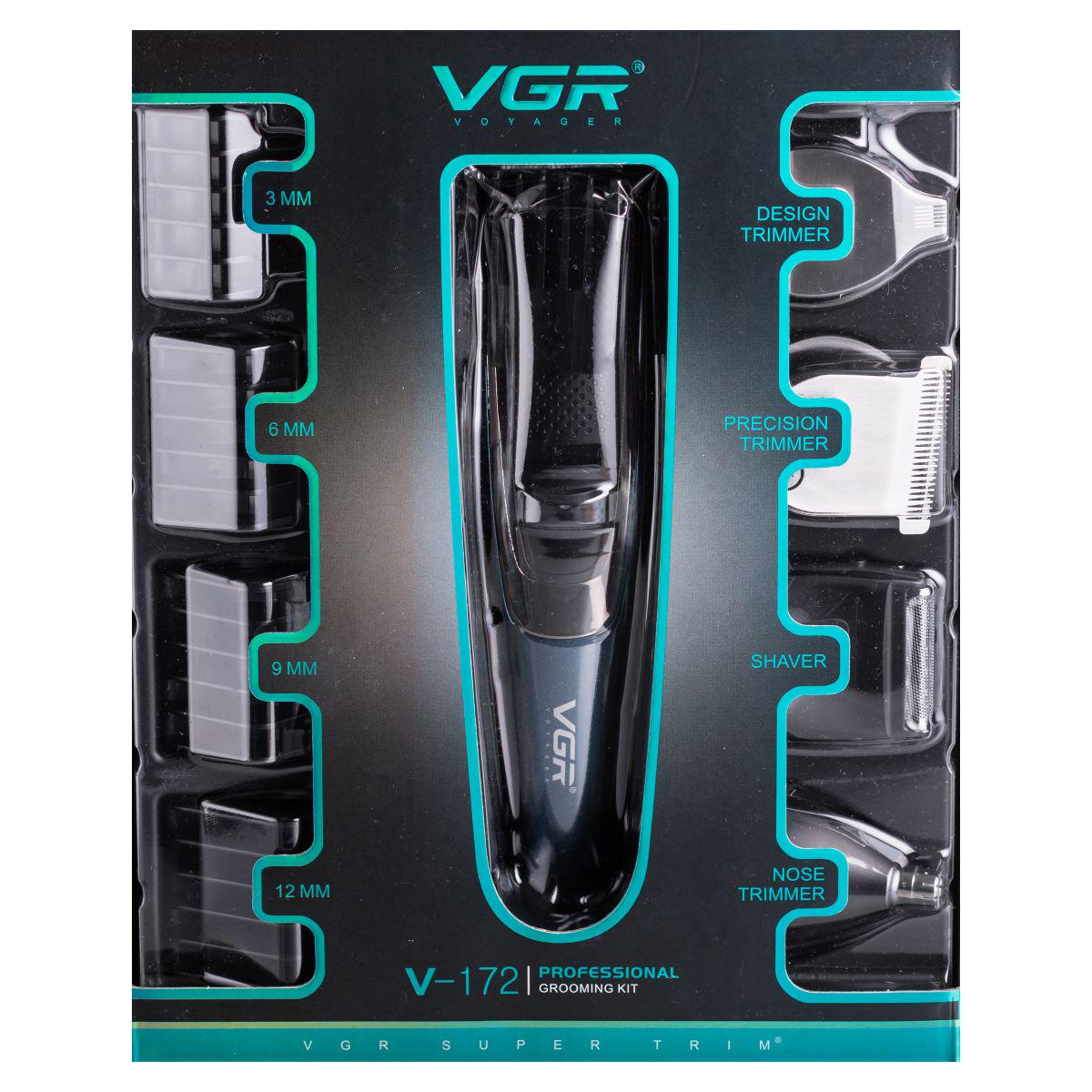 Тример для стрижки VGR V-172 4в1 з насадками Синій (7363) - фото 18 Тример для стрижки VGR V-172 4в1 з насадками Синій (7363) - фото 18