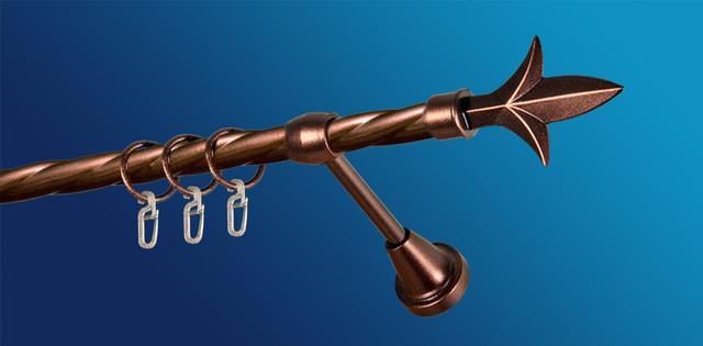 Карниз для шторы Plastidea Лилия металлический витой одинарный с крючками D 16 мм 160 см Медь