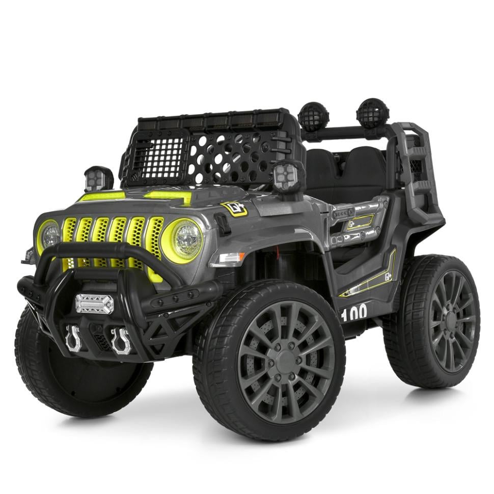 Детский электрический джип Bambi Racer 12V двухместный до 30 кг Серый (DE-169-E-951)