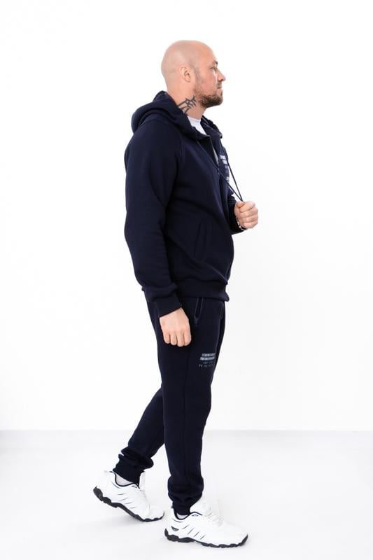 Костюм теплий чоловічий Zip-худі та штани з написом Носи Своє р. 60 Синій (8092-025-33) - фото 2