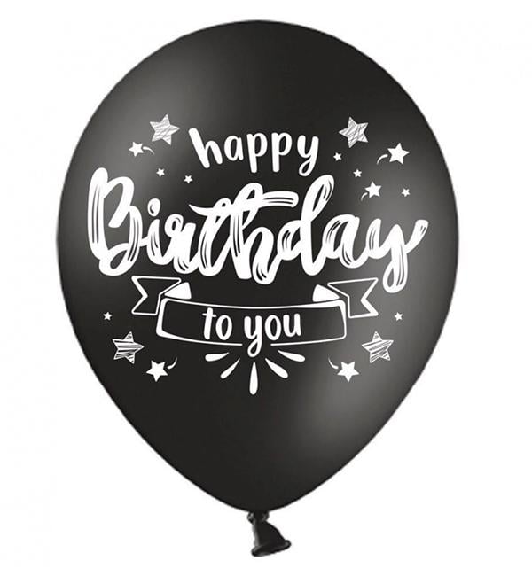 Воздушные шары Happy Birthday to you 7 шт. Ø 30 см Черный (12634902)