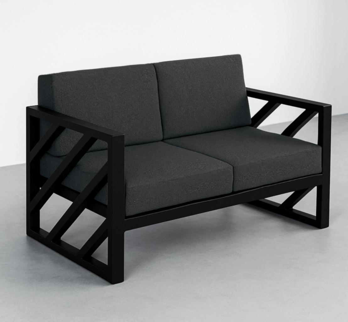 Диван металлический Tobi Sho Гранд/DV4 с подушками 750х1300х700 мм рогожка Темно-серый/42 (DV40R524) - фото 1