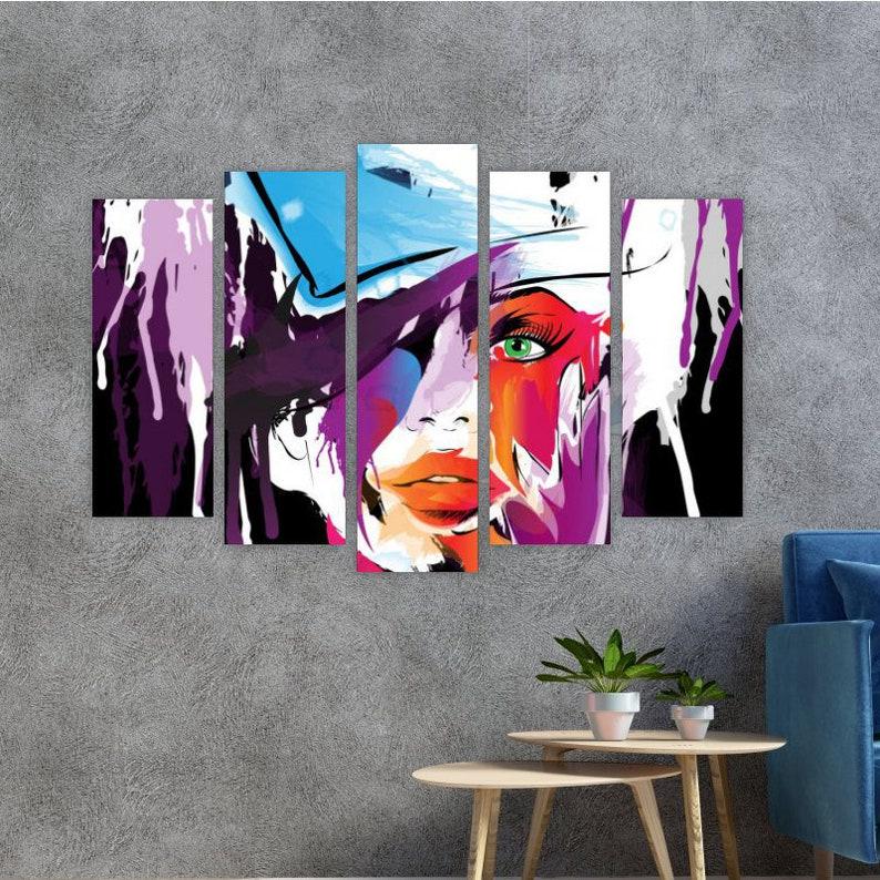 Модульная картина на холсте из пяти частей KIL Art Портрет яркой девушки 137x85 см (M51_L_103) Модульная картина на холсте из пяти частей KIL Art Портрет яркой девушки 137x85 см (M51_L_103)