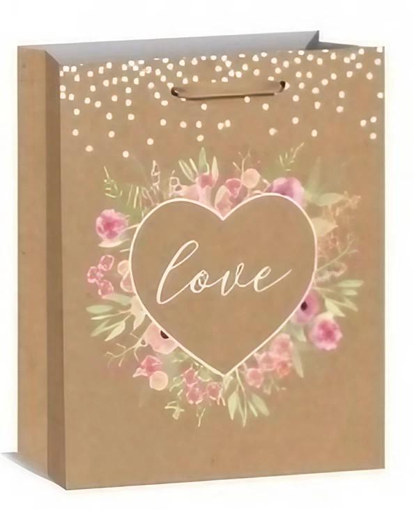 Пакет подарочный бумажный Stenson Love R91374-S 18x23x10 см (583970)