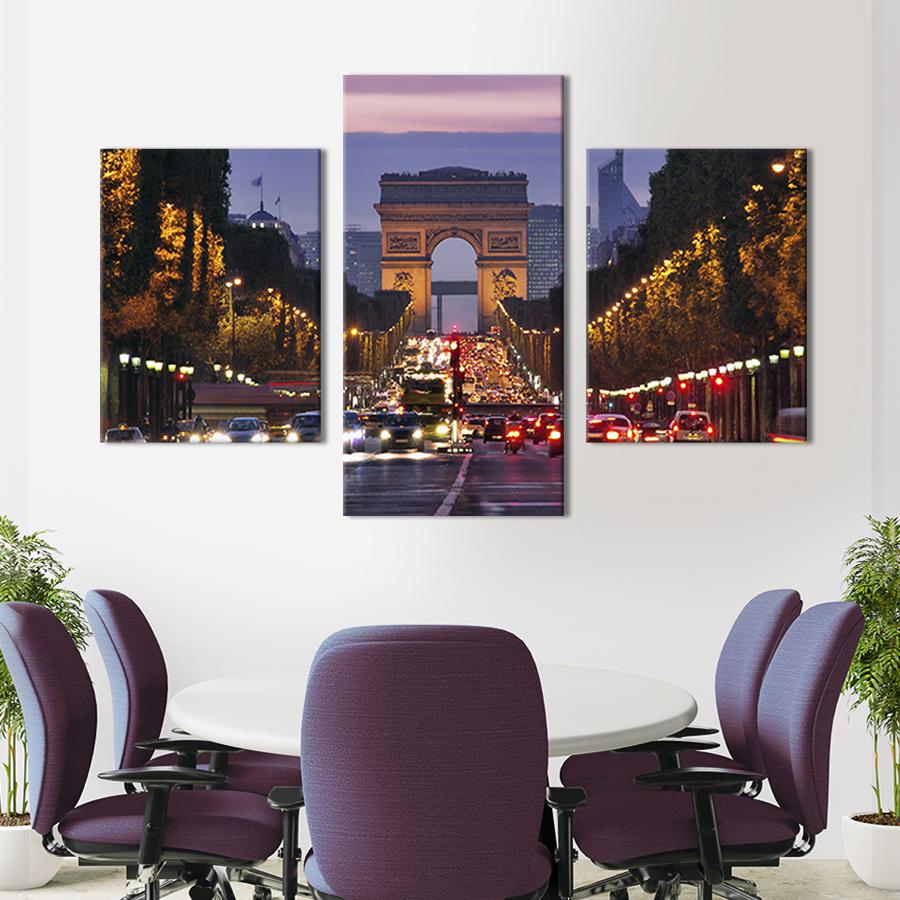 Картина для интерьера Вечерняя Триумфальная арка 66x40 см (327-32)