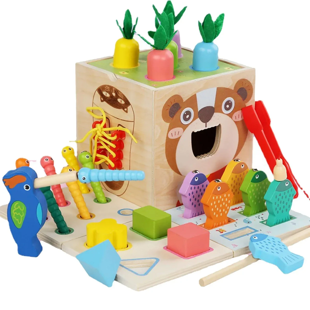 Куб логический Montessori Toy Play Kits шесть вариантов игры (13803331)