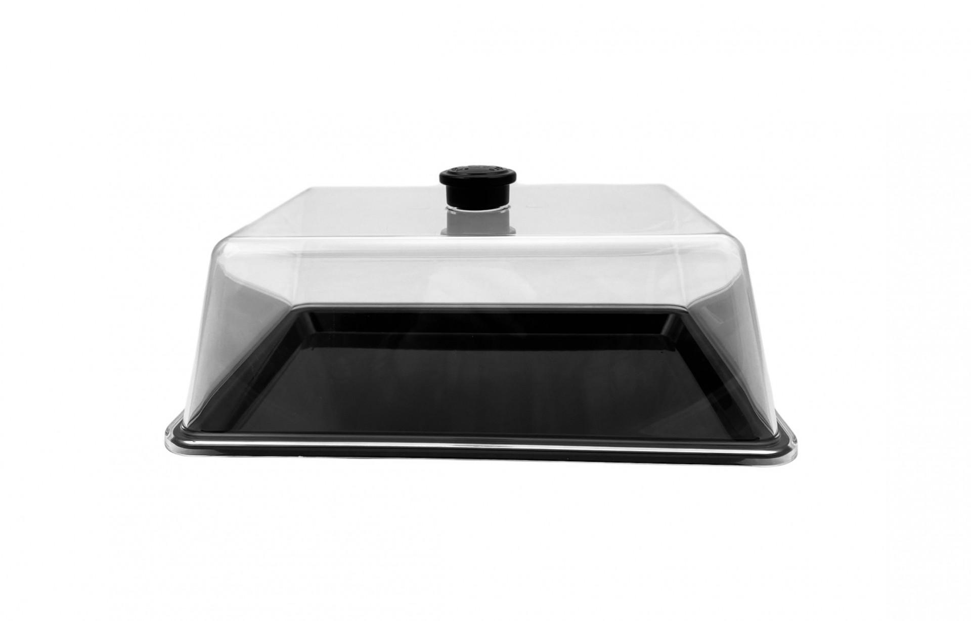 Крышка-колпак для блюд из поликарбоната прозрачная с ручкой 27х21х9 см - фото 4