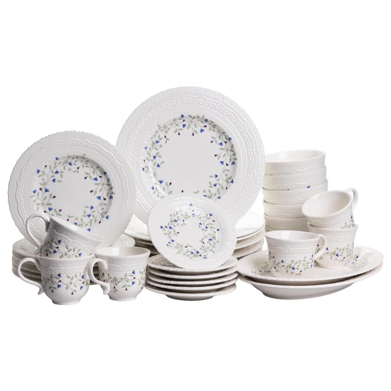 Набор посуды тарелок и чашек на 6 персон Sophie фарфоровый 32 пр. (YY78-5A)