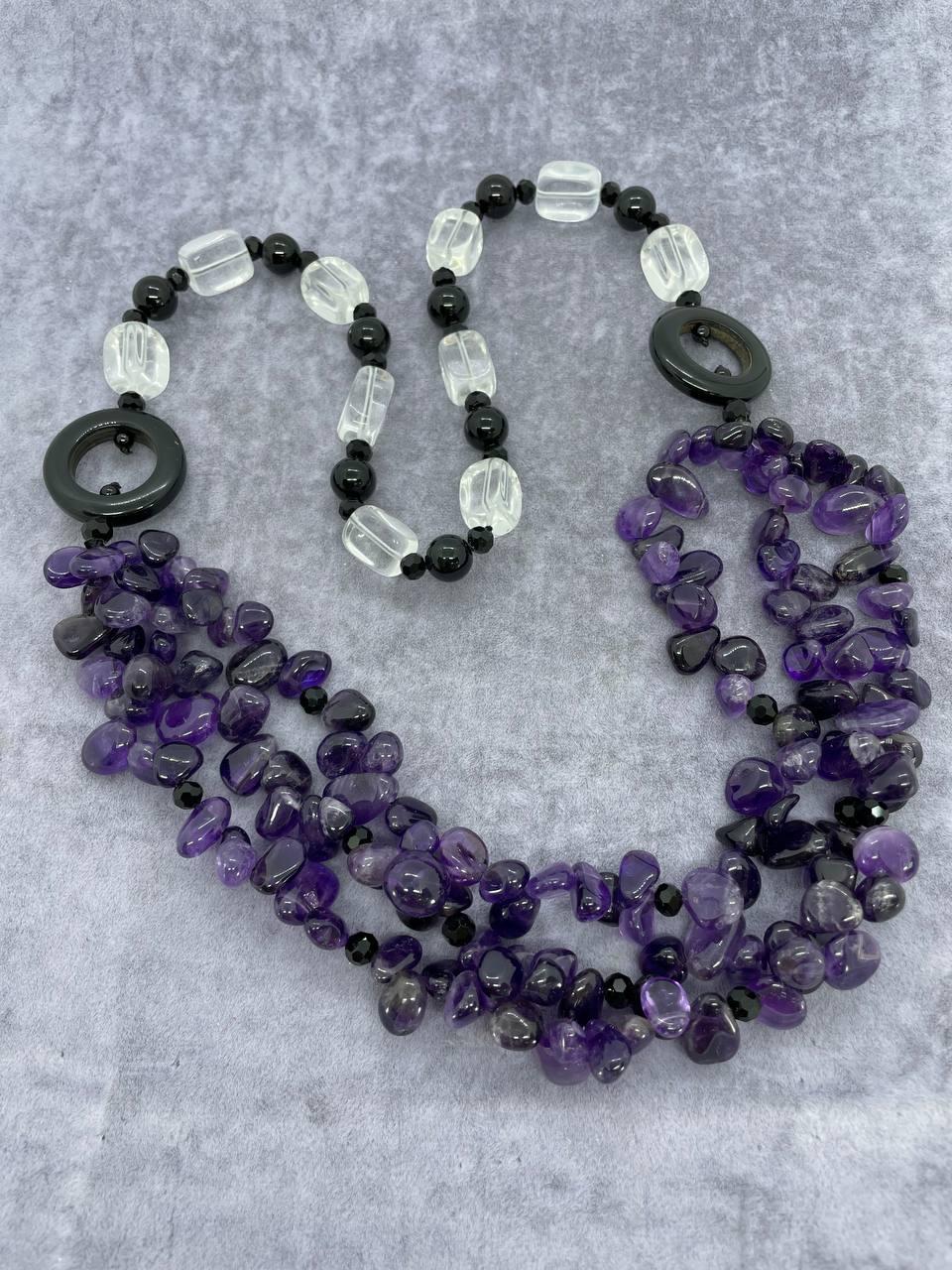 Бусы аметист 70 см Фиолетовый (9799)