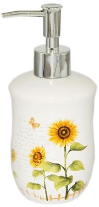 Дозатор для мыла Подсолнух керамический 8х8х17 см (ST-888-04-010)