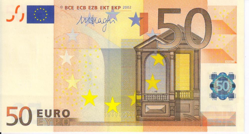 Коллекционная банкнота Германия 50 евро 2002 X R056 UNC (Б05417)