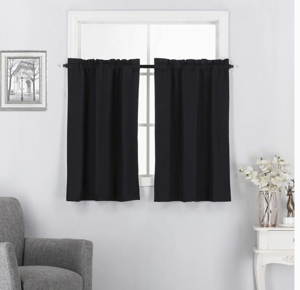 Шторы фиранки блэкаут 60х80 см 2 шт. Черный (20935762) - фото 2