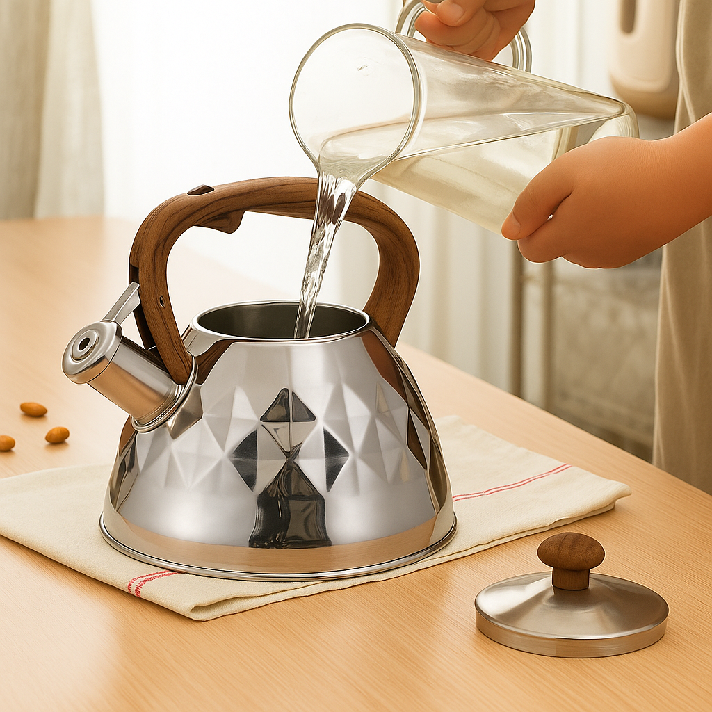 Чайник для индукционной и газовой плит со свистком капсульное дно нержавеющая сталь 3 л (03-EH-5116) - фото 3 Чайник для индукционной и газовой плит со свистком капсульное дно нержавеющая сталь 3 л (03-EH-5116) - фото 3