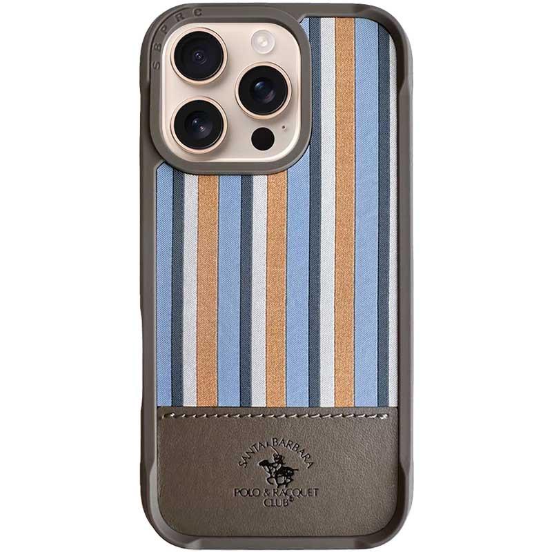Противоударный кожаный чехол Polo Santa Barbara Isaac для Apple iPhone 16 Pro Max (6.9") Titanium Grey