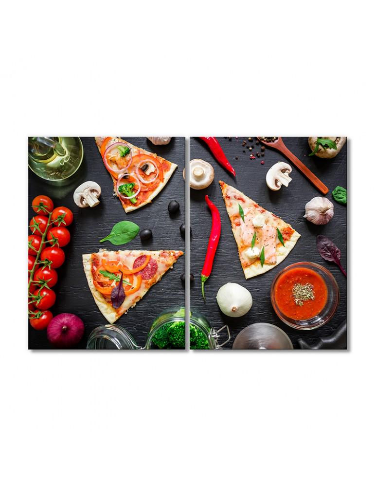 Картина модульная Пицца ассорти 2 модуля 80x120 см