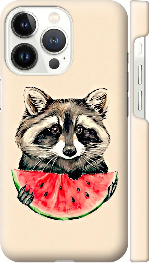Чехол на iPhone 13 Pro Енотик с арбузом (4605m-2372-42517)
