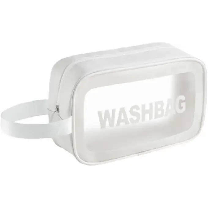 Косметичка-органайзер водонепроникна для приладдя прозора S 22x8x13 см Білий (2511916385)