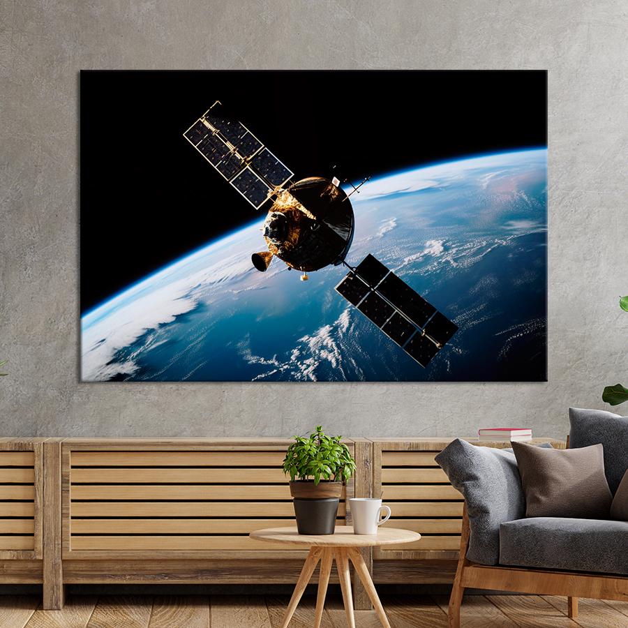 Картина космос Космический спутник 120x80 см (A1310-1)