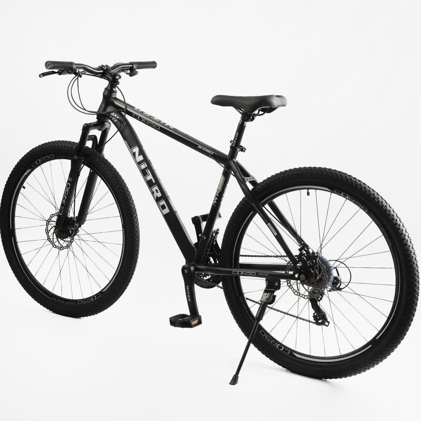 Велосипед горный Corso Nitro 29" оборудование Saiguan рама 19" Черно-белый - фото 3
