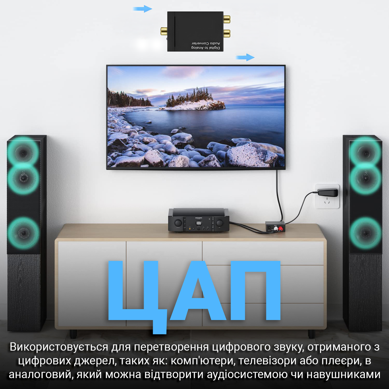 Перетворювач аудіо цифро-аналоговий Addap DAC-03 ЦАП з Toslink SPDIF та коаксіалу на RCA (1294) - фото 5 Перетворювач аудіо цифро-аналоговий Addap DAC-03 ЦАП з Toslink SPDIF та коаксіалу на RCA (1294) - фото 5
