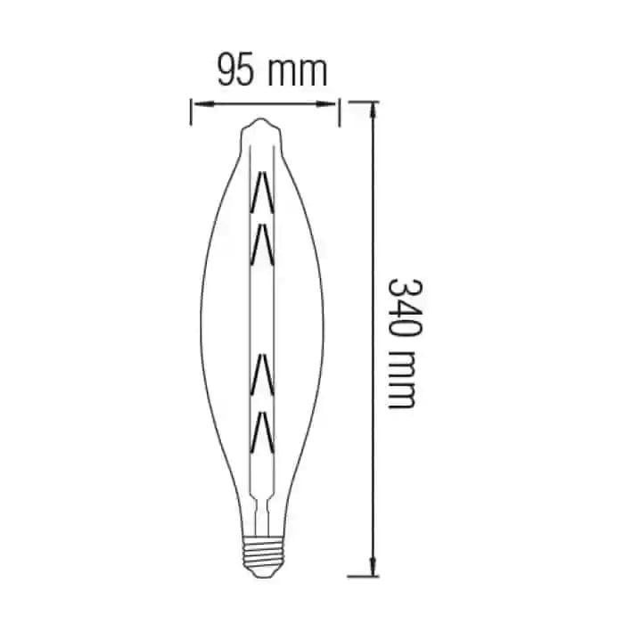 Лампа светодиодная Horoz Electric Filament Elliptic 8W Е27 Янтарь (001-054-0008-010) - фото 2