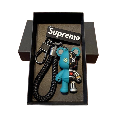 Брелок для ключей Bearbrick Киборг Supreme Бирюзовый (4627346Bir) - фото 1 Брелок для ключей Bearbrick Киборг Supreme Бирюзовый (4627346Bir) - фото 1
