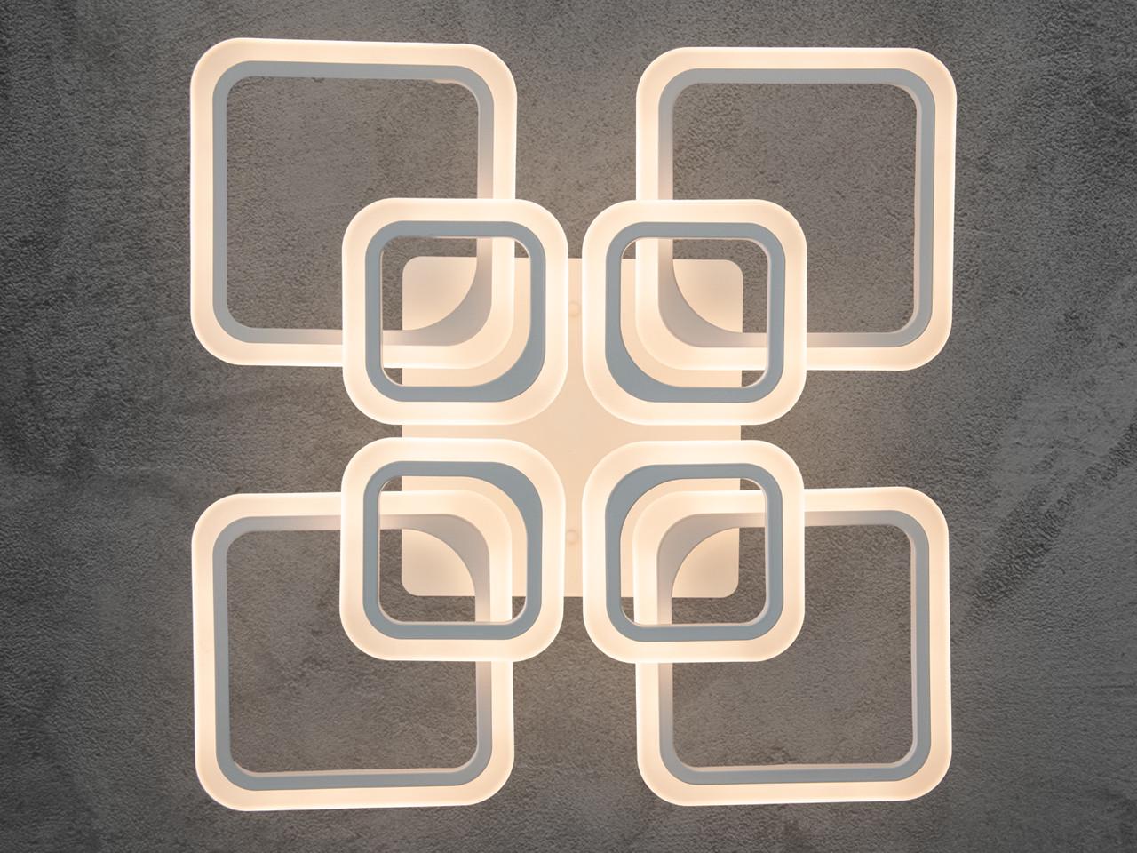 Люстра LED в спальню с пультом A8060-4+4WHDIM-LS 110W на 14 м2 Белый (2403844143) - фото 2 Люстра LED в спальню с пультом A8060-4+4WHDIM-LS 110W на 14 м2 Белый (2403844143) - фото 2