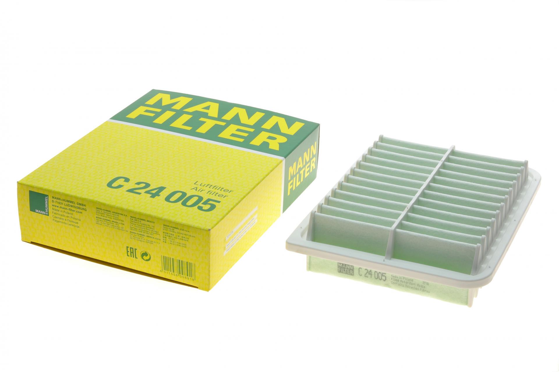 Фильтр воздушный Mann-Filter для Lexus NX 2,0 14-/Toyota Auris/Corolla 1,2-2,0 06-18/Rav4 2,0/Avensis 1,6-2,0 08-18- (C 24 005)