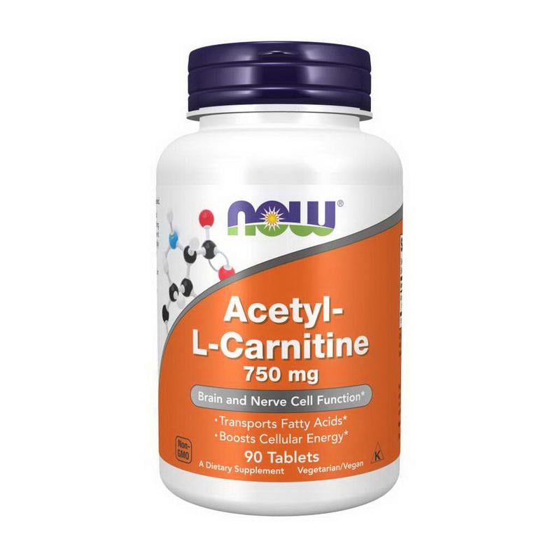 Жиросжигатель L-карнитин NOW Acetyl-L-Carnitine 750 mg 90 табл.