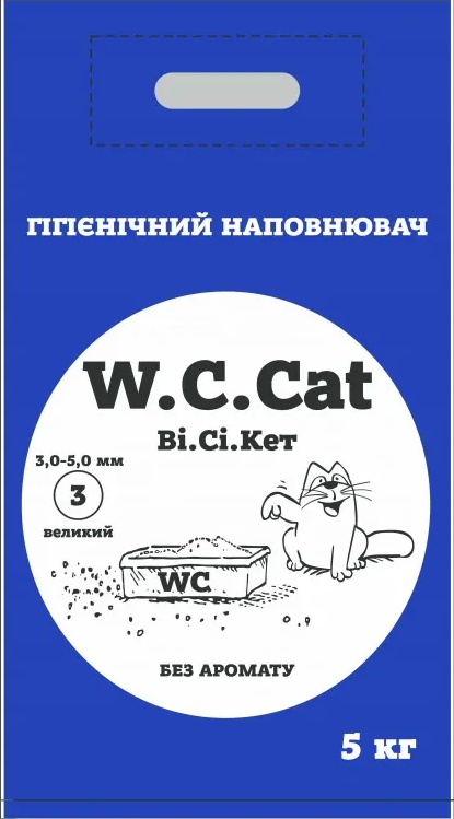 Наповнювач для лотків W.C.Cat бентонітовий середній 3,5-5,0 мм (23668557)