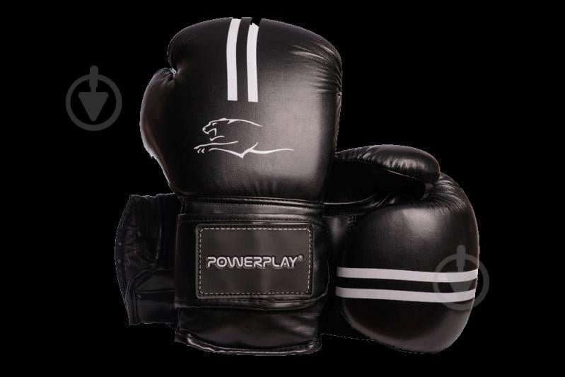 Боксерські рукавиці PowerPlay 3016 10 унцій Чорно-Білі (PP_3016_10oz_Black/White)