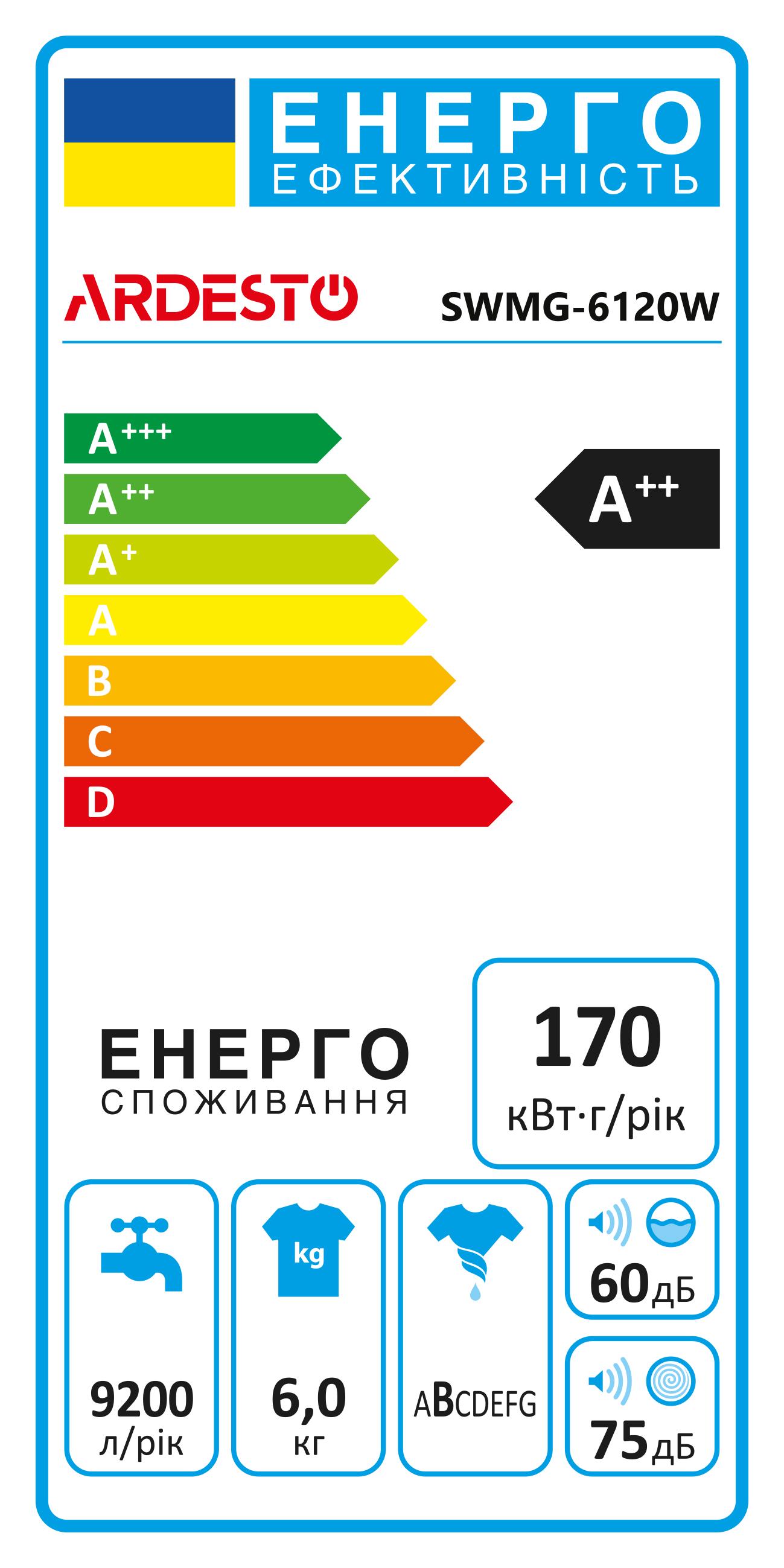 Стиральная машинка Ardesto SWMG-6120W Белый - фото 7