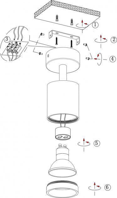 Світильник точковий Altalusse INL-7012D-01 GU10 max 35 W Чорний - фото 5