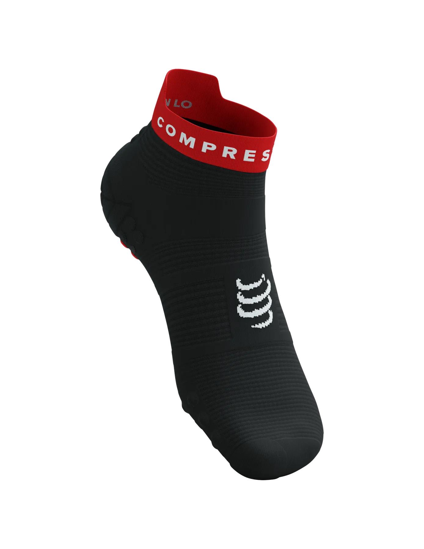 Шкарпетки Compressport Pro Racing Socks V4.0 Run low T2 Black/Core Red (d60e858f) - фото 2