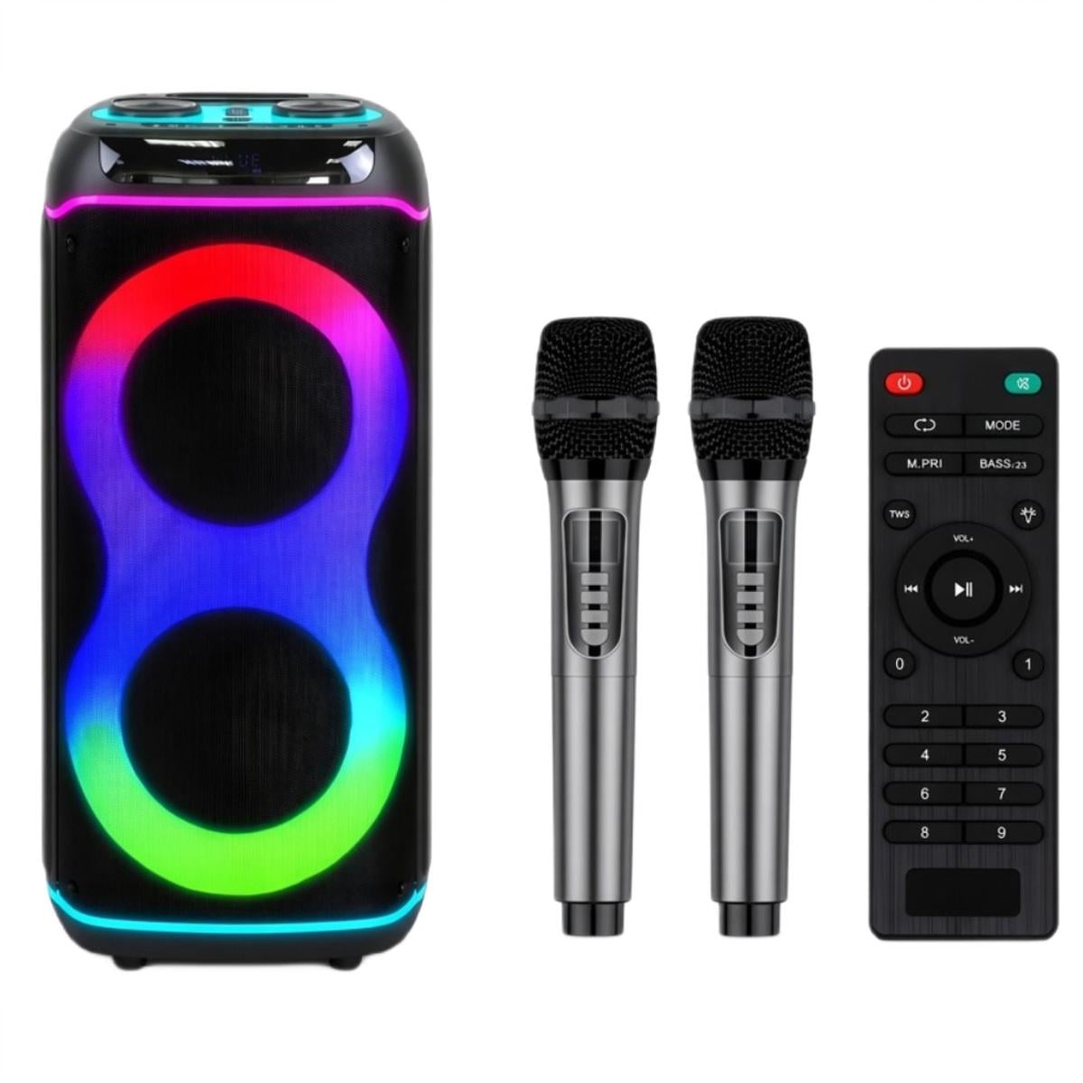 Портативная колонка ZXX-8085 80 Вт 2х8" Bluetooth 2 беспроводных микрофона (2104619590)