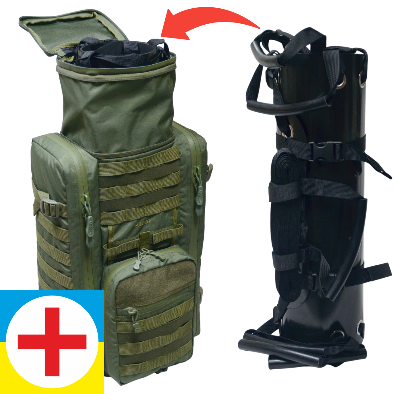 Рюкзак боевого медика Derby MultiPack с отделом для ношей волокуш Хаки (2553914098) - фото 11