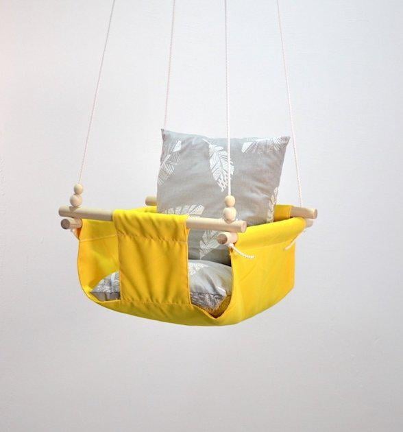 Детская качеля Infancy Белый перья Желтый (9675778) Детская качеля Infancy Белый перья Желтый (9675778)