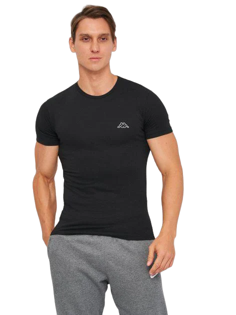 Футболка Kappa T-shirt Mezza Manica Scollo V L Чорний (K1311 Nero-L) - фото 1