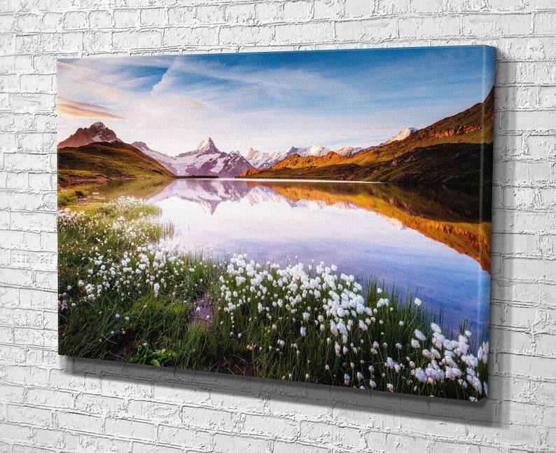 Картина для интерьера Горный цветущий пейзаж 51x34 см (806)